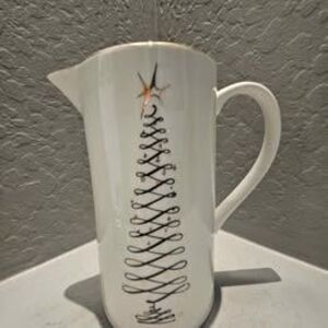 Christmas White Ceramic Pitcher for Water or Decor Lenox Kate Spade 8.5" x 4"